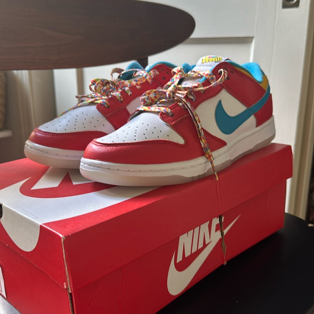Size 10.5 - Nike Dunk Low X Lebron James X Fruity Pebbles Red